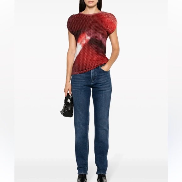 Zadig & Voltaire Red Graphic Short Sleeve Tee size S - Picture 2 of 10